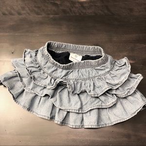 EUC Hanna Andersson chambray tiered skirt size 90